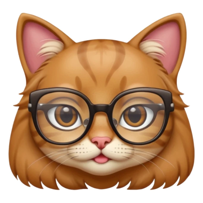 cute girl cat with really big square glasses with super thin frames sticker