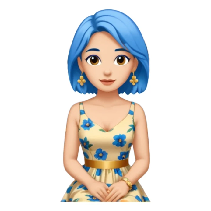 venice gondolier woman fat earring wearing blue hair sticker