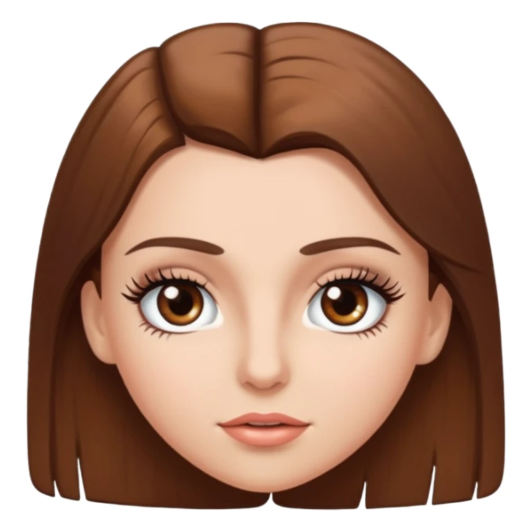 Chíca blanca pelo liso castaño con pestañas  sticker