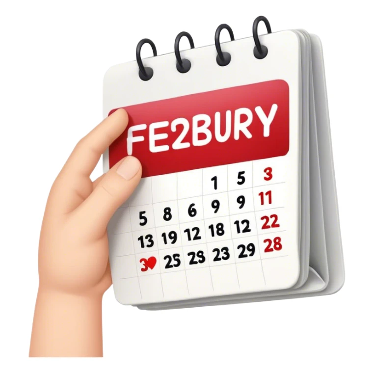 Flipping the calendar of February sticker