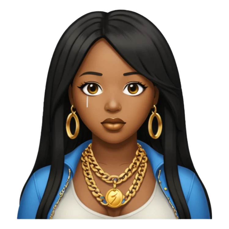 Remy Ma with black long hair sticker