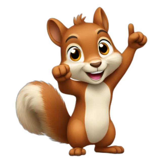 the squirrel shows ok with its paw the thumb is raised up sticker