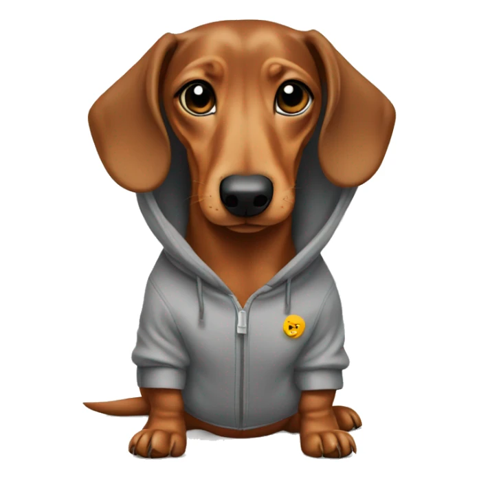 Dachshund wearing a hoodie sticker