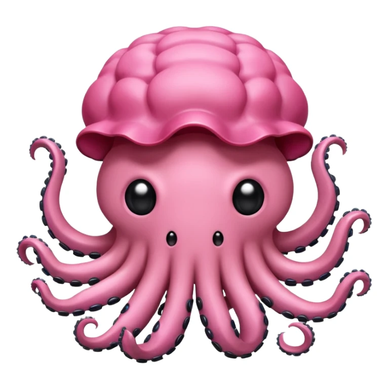 A big brain with 4 tentacles and a bunch of small eyes floating around it sticker