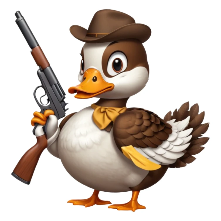 angry duck with a gun in his hand  sticker