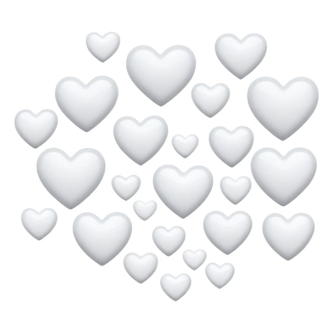 Fresh White beautiful mini hearts floating in the air sticker