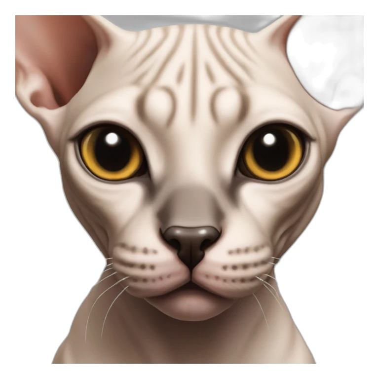 sphynx cat with black spot on his nose sticker