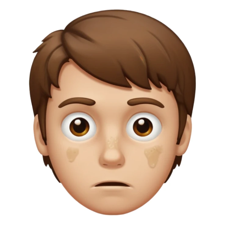 White boy with brown greasy hair with a lot of Achne and bugars sticker