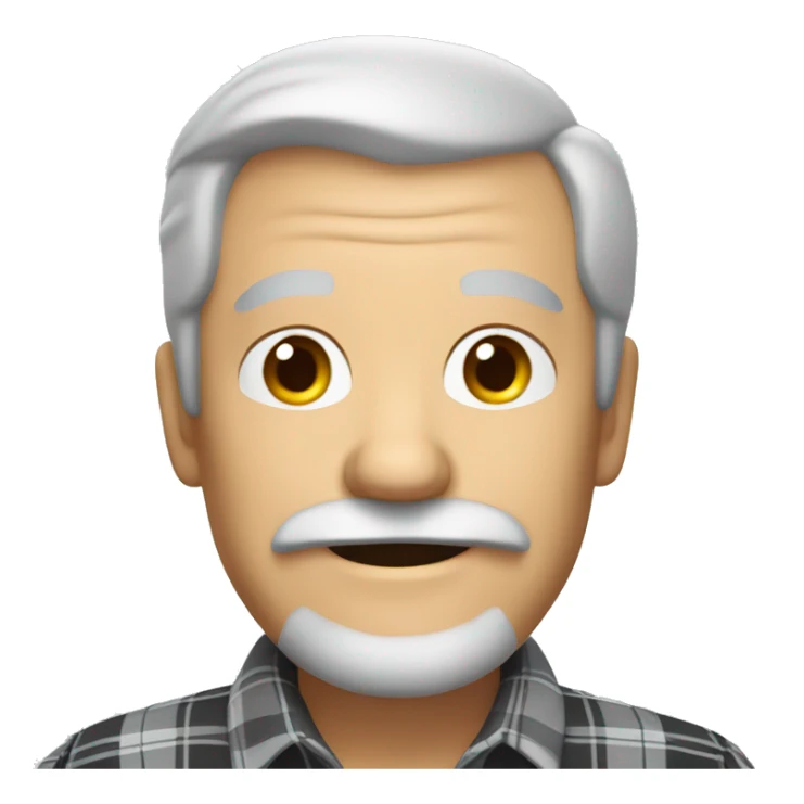 smiling old man in plaid with a gray goatee and mustache sticker