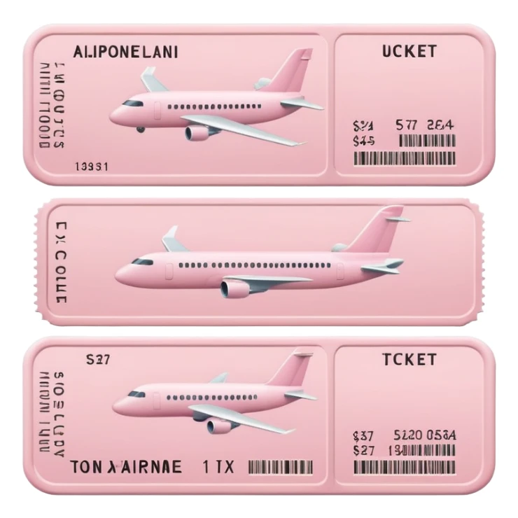 Pale pink airplane tickets sticker