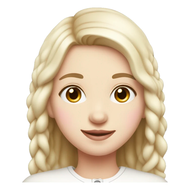 smiling slavic girl with white skin and pink light lips sticker