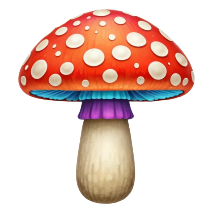 psychodelic mushroom single simple colorful harvested sticker