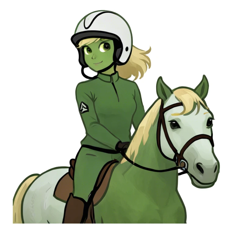 Girl with blond hair on a horse sticker