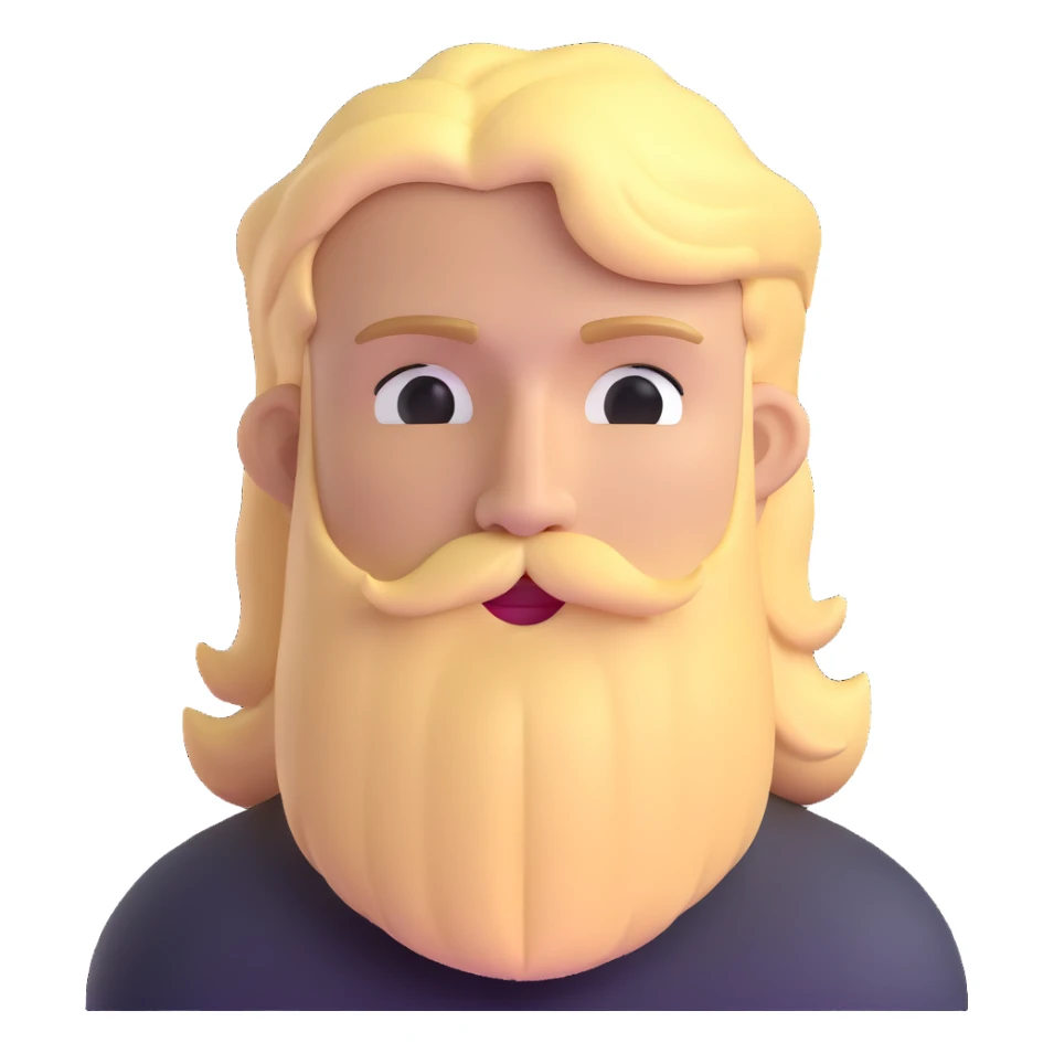 Mr Beast with blonde hair and beard sticker