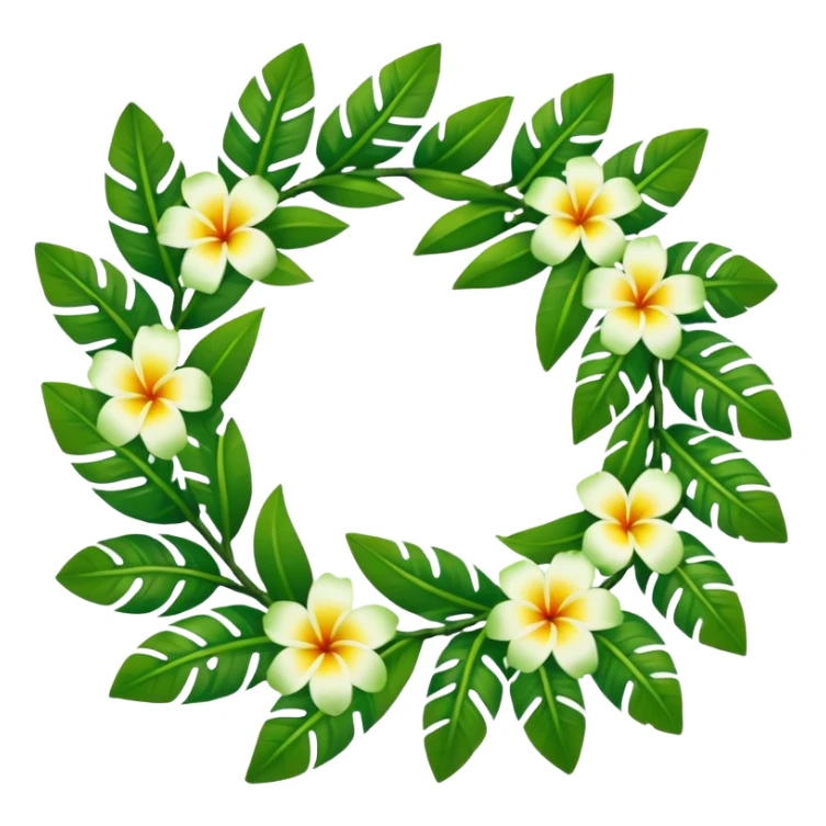 hawaiian haku lei (green leaf flower crown) sticker