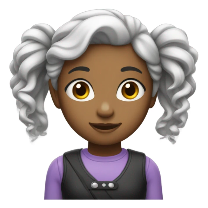 uma menina de cabelo preto cacheado branca  sticker