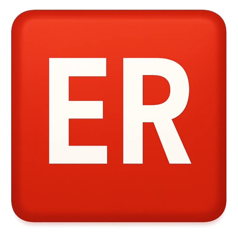 red square emoji that says "ER" sticker
