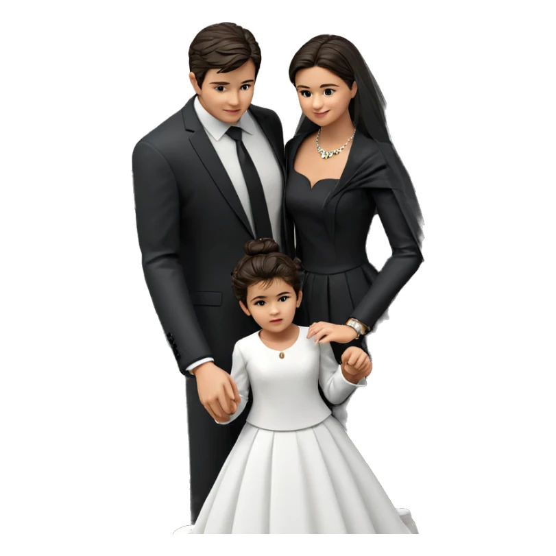 family portrait in formal attire sticker