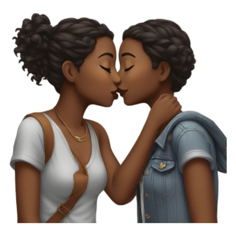 two girls kiss sticker