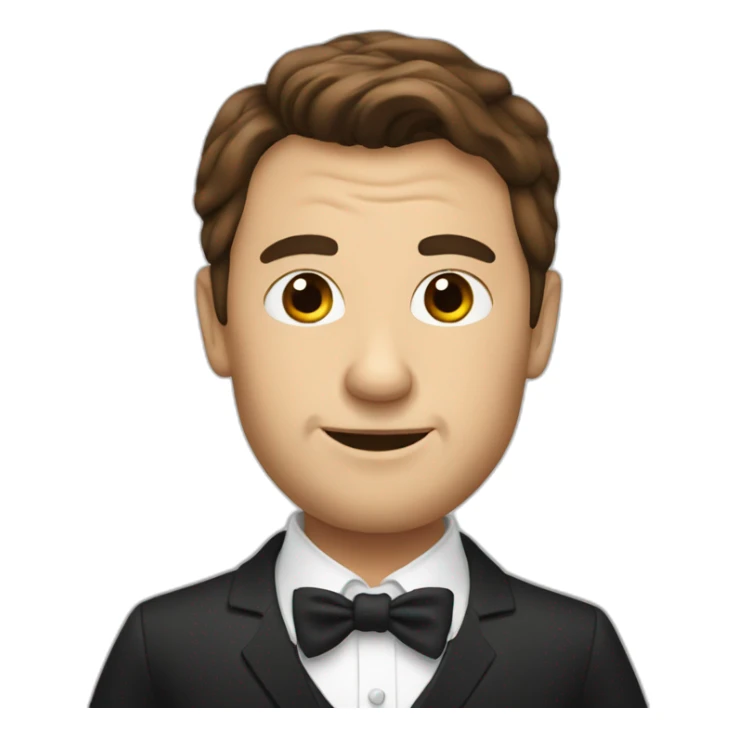 mr bond with brown hair drinking coffee sticker