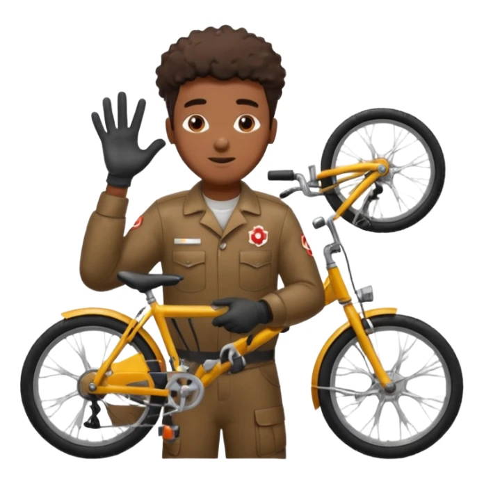 black man Bike Repair Mechanic sticker