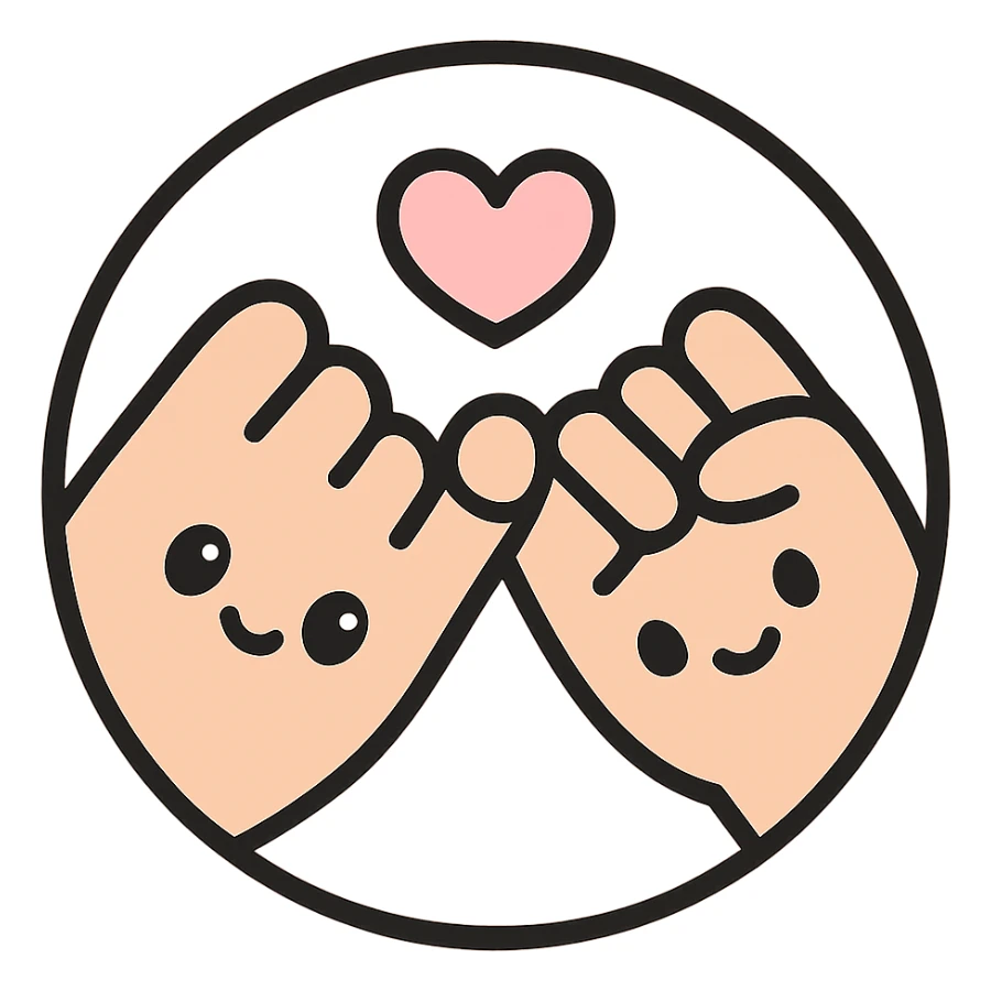 little alchemy style icon
subject: a promise
border: medium-black
shape: round, circular
background: white
style: full color fill with medium black outlining sticker