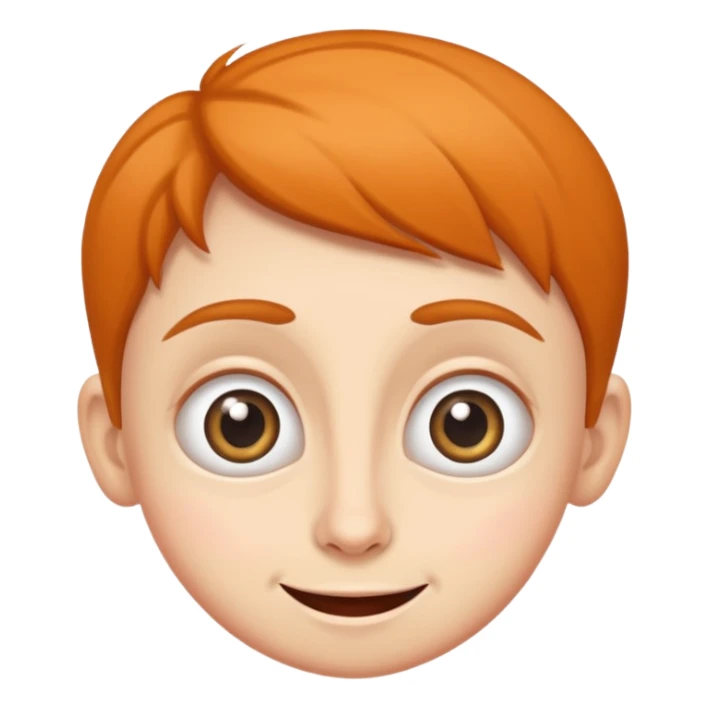 Funny caricature style cartoon, big eyes, happy face sticker