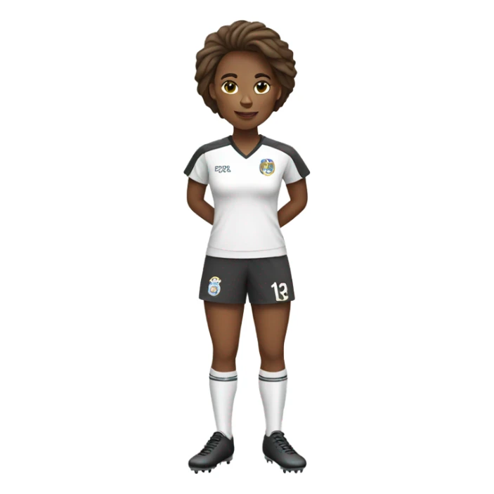 Woman wearing a soccer kit sticker