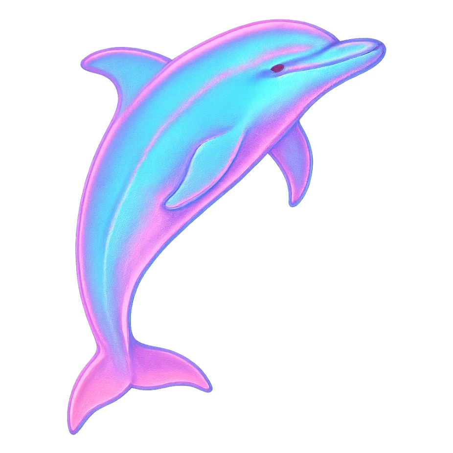 vaporwave style dolphin, pastel colors sticker