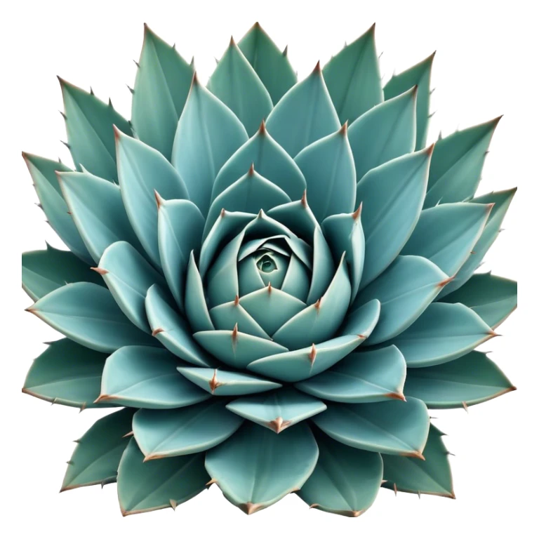 Cinematic Realistic Agave Emoji, Bold and spiky, with long, pointed leaves forming a rosette pattern. The sharp edges and soft blue-green hue exude a sense of rugged beauty and desert resilience. Soft glowing outline, capturing the essence of survival and strength in a striking agave plant! sticker