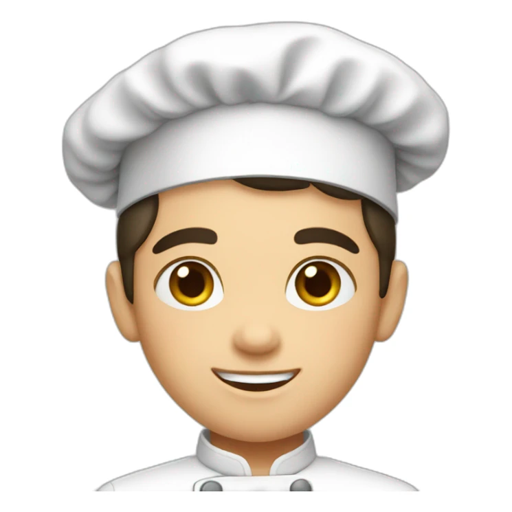 young white boy chef with dark short hair  sticker