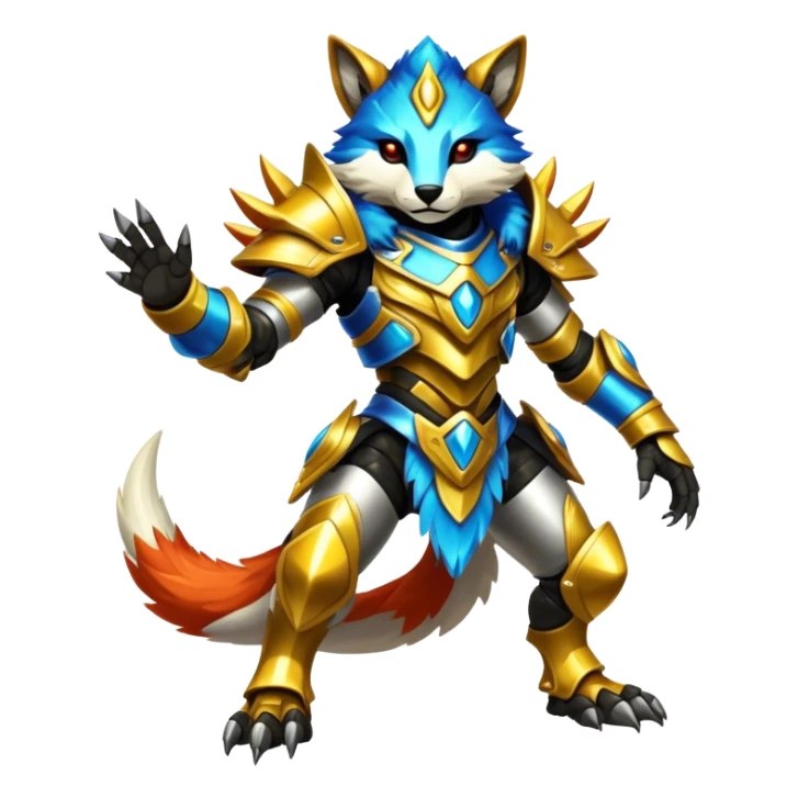 Shiny Epic Edgy Cool Colorful Vibrant Modern Vernid-Protogen-creature-animal, full body sticker