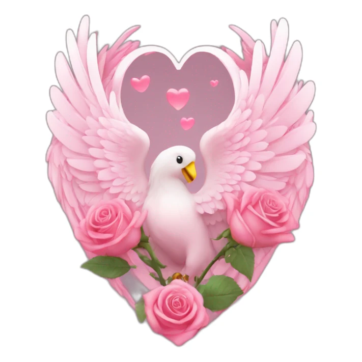 Un cœur rose avec des ailes d’anges sticker