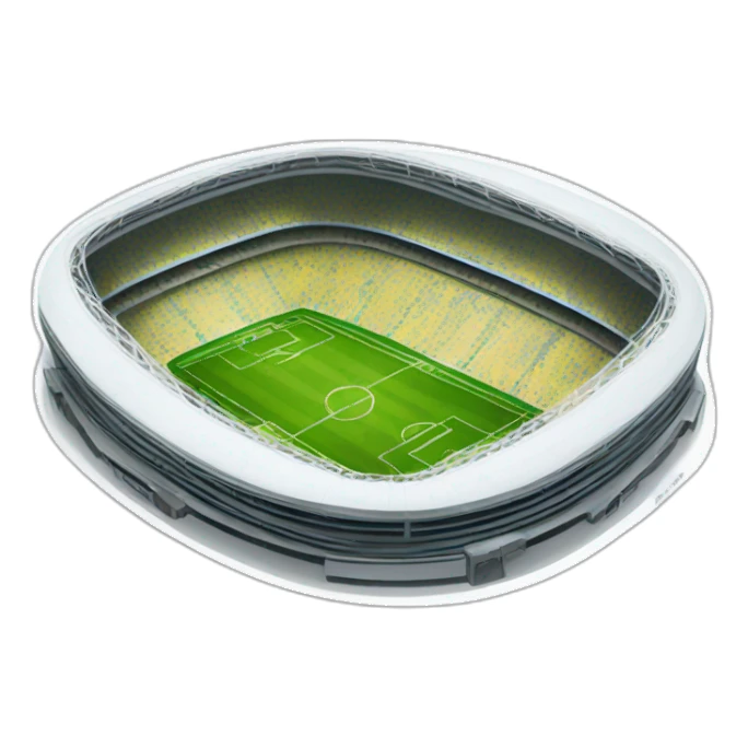 brazilian soccer stadium with completely white background sticker