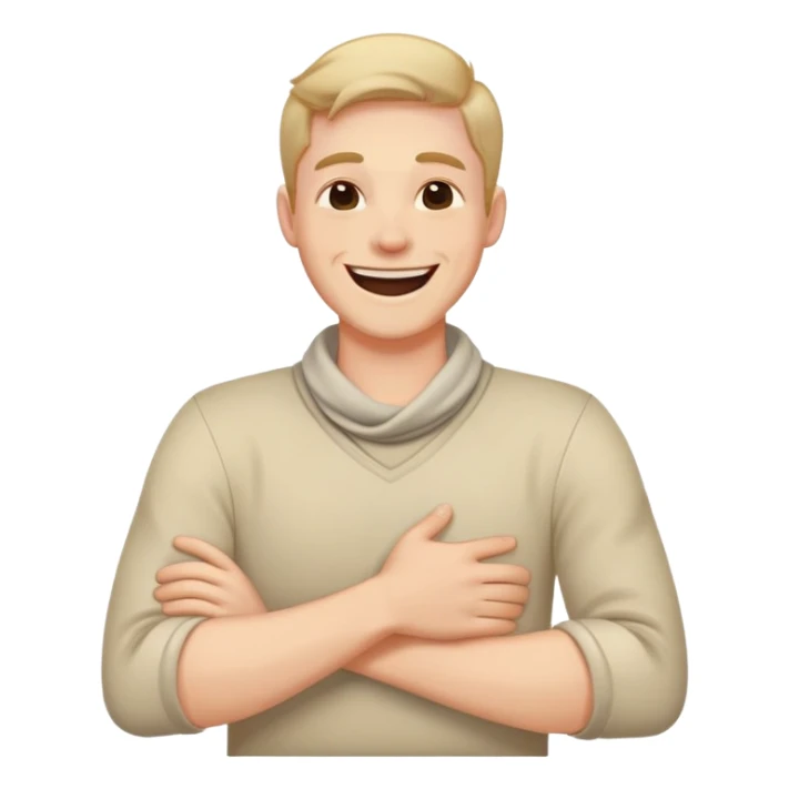 Men laughing well crossing arms around neck sticker