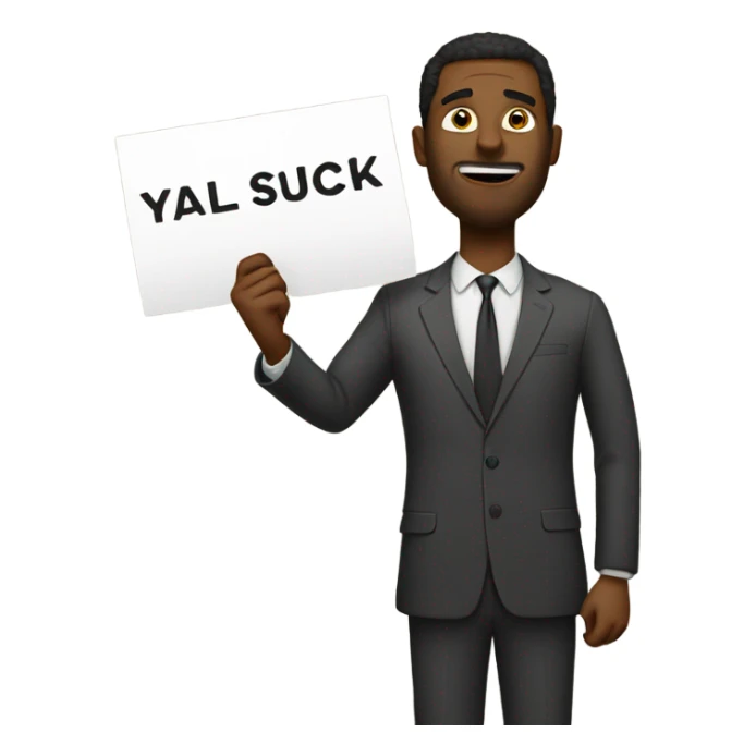 Man holding a y’all suck sign  sticker