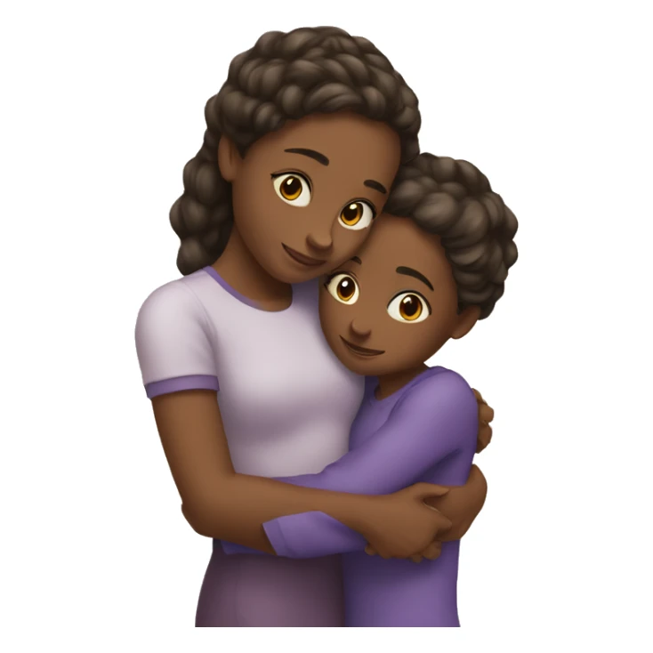 big sister and little sister hug sticker