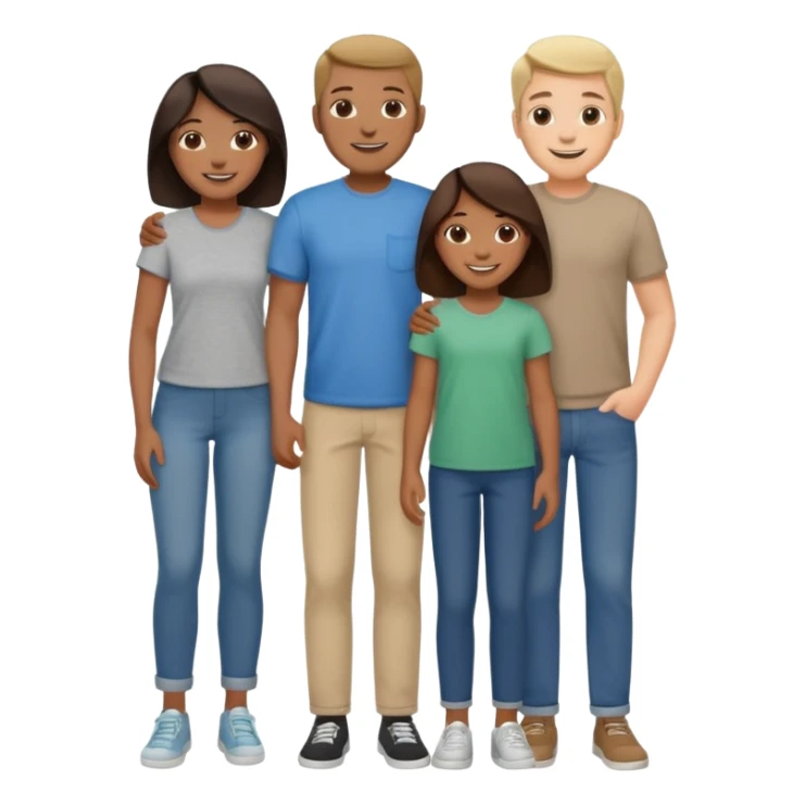 family of 5 members sticker