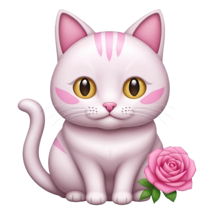 Un gato blanco con un listón rosa sticker