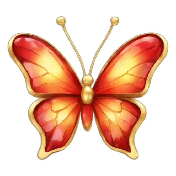 gold and red crystal butterfly jewel sticker