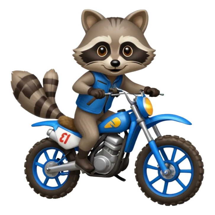 Raccoon riding a dirt bike sticker