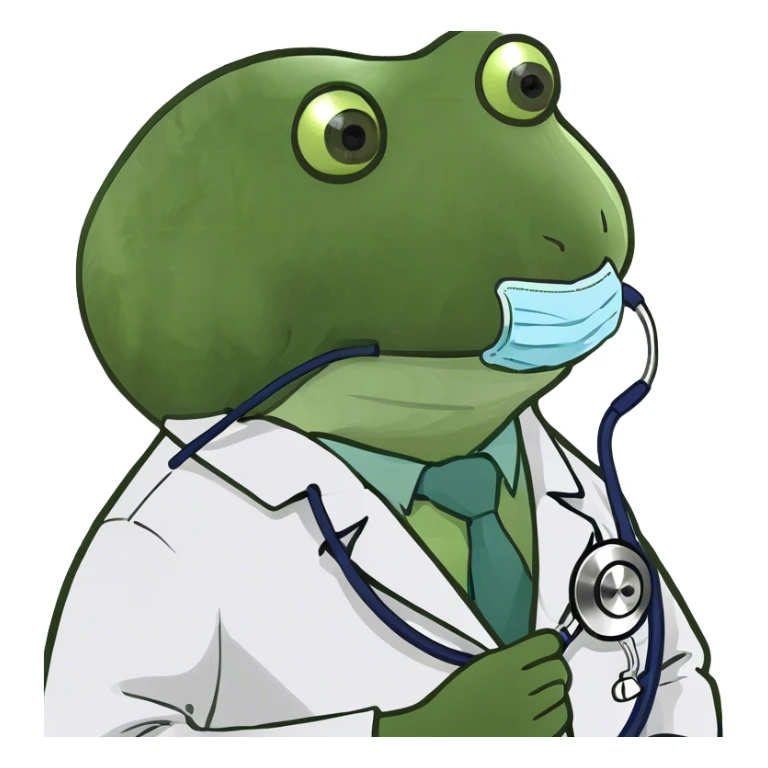 bufo wearing a doctor outfit sticker