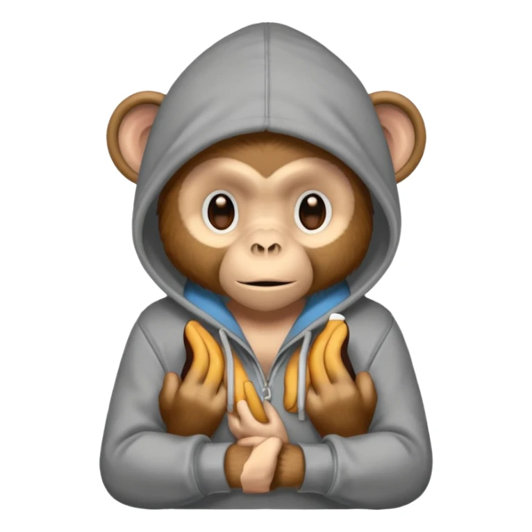 Monkey wearing a hoodie sticker