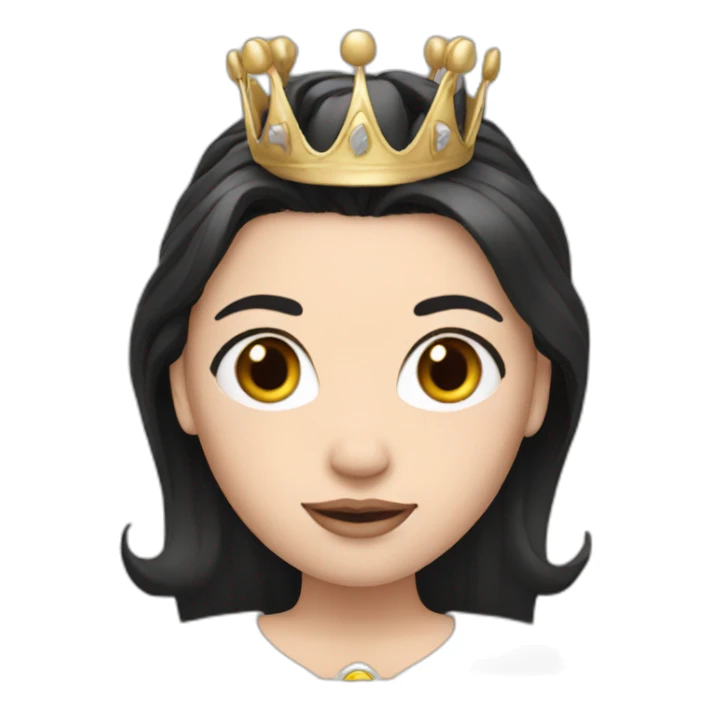 White Women whit black hair and crown sticker