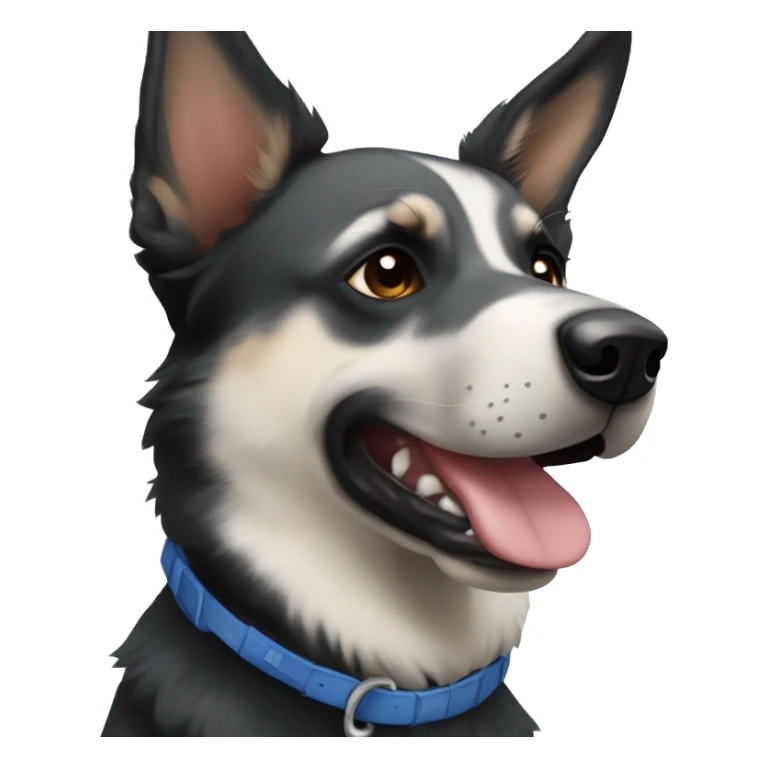 Black and white German Shepard and blue heeler mix sticker