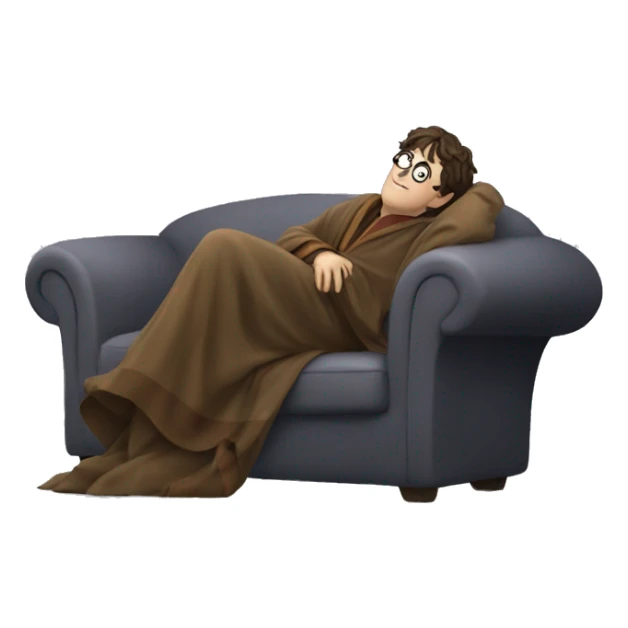 full body Harry Potter in robe laying down tired  sticker