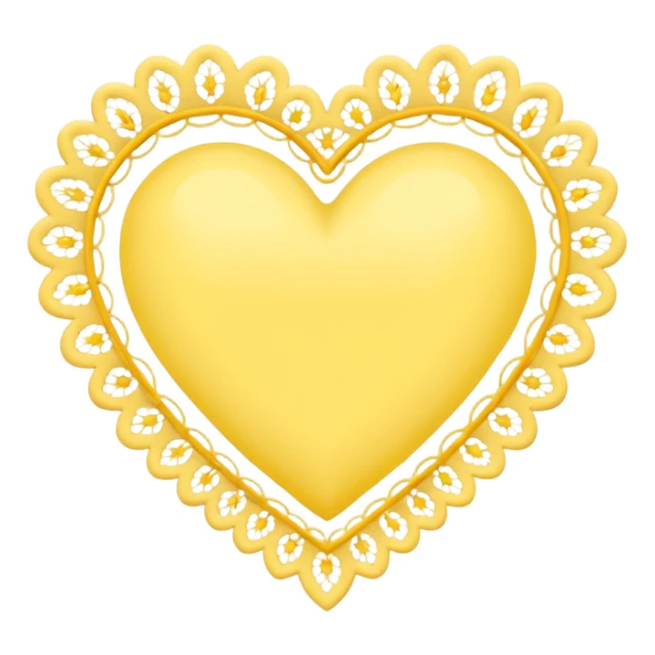 yellow heart with a lace border sticker
