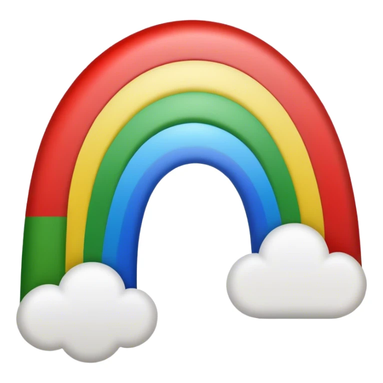 A tri-colour rainbow where the colours are green, red and white (in that order) sticker