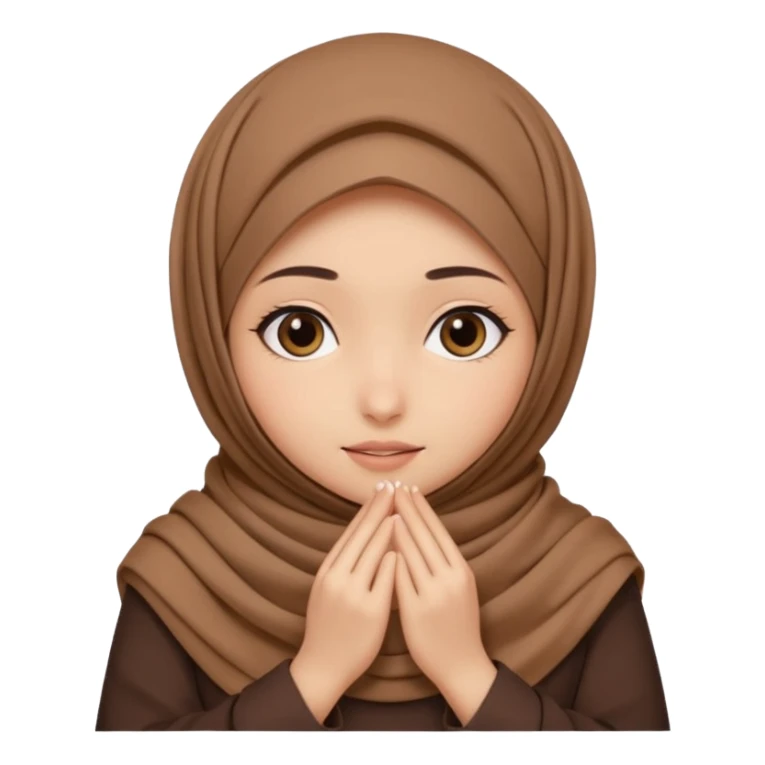 Hijabi girl sitting.     head covered
hands pulling the fabric in
shy-but-dramatic energy
“no cameras pls” but in a cute way
soft + mysterious vibe sticker