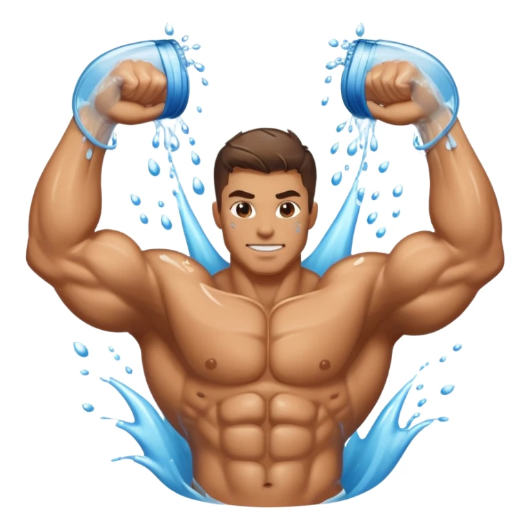 muscle biceps with water in the arms sticker